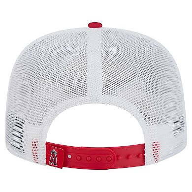 Men's New Era Red Los Angeles Angels 9FIFTY A-Frame Trucker Snapback Hat