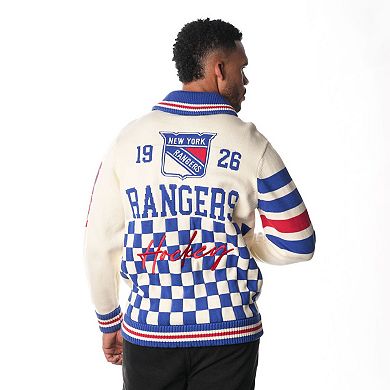 Unisex The Wild Collective Cream New York Rangers Jacquard Full-Zip Sweater