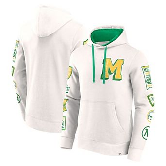 Men's Fanatics White Minnesota North Stars Vintage Letterman Pullover Hoodie