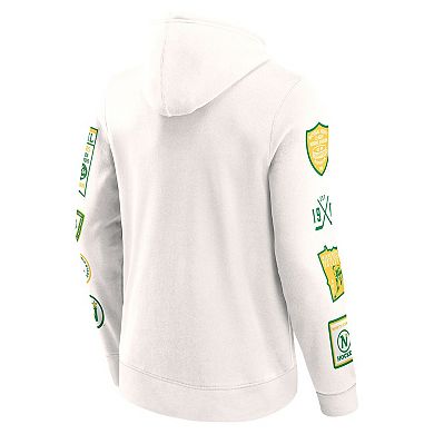 Men's Fanatics White Minnesota North Stars Vintage Letterman Pullover Hoodie