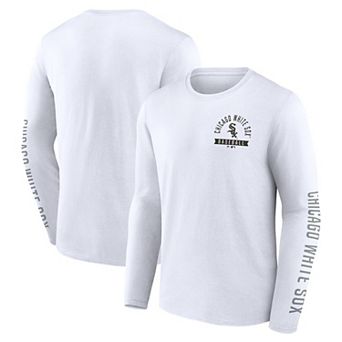 Men's Fanatics White Chicago White Sox Press Box Long Sleeve T-Shirt