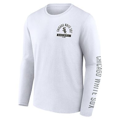 Men's Fanatics White Chicago White Sox Press Box Long Sleeve T-Shirt