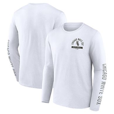 Men's Fanatics White Chicago White Sox Press Box Long Sleeve T-Shirt