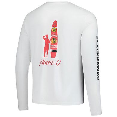 Men's johnnie-O White Chicago Blackhawks Adam Long Sleeve T-Shirt