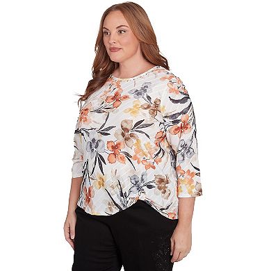 Plus Size Alfred Dunner Watercolor Floral Top