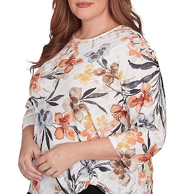 Plus Size Alfred Dunner Watercolor Floral Top