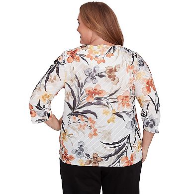 Plus Size Alfred Dunner Watercolor Floral Top