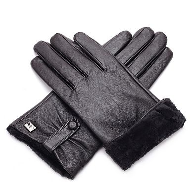 Women's Compress Snap Touchscreen Sheepskin Glove