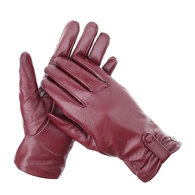 Women's Compress Snap Touchscreen Sheepskin Glove