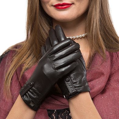 Women's Compress Snap Touchscreen Sheepskin Glove