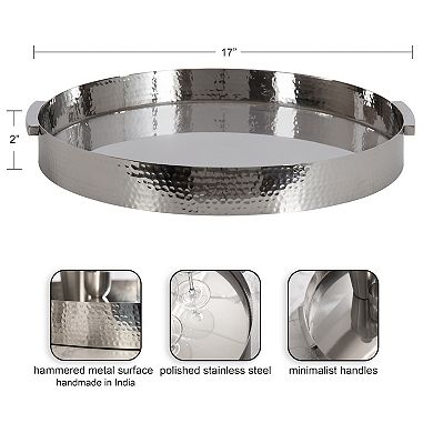 Samana Round Metal Tray 17x17x2
