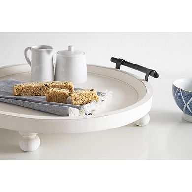 Bruillet Round Wooden Footed Tray