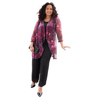 Catherines Women's Plus Size 2 pc Cardigan & Tank Twinkle Set