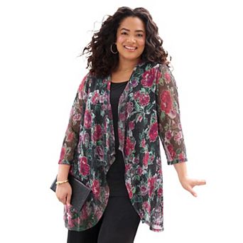 Catherines Women's Plus Size 2 pc Cardigan & Tank Twinkle Set