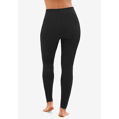 Avenue Women's Plus Size Plush Lined Cable Knit Footless Leggings