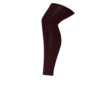 Avenue Women's Plus Size Plush Lined Cable Knit Footless Leggings