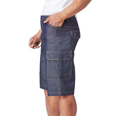 Liberty Blues by KingSize Men's Big & Tall Lightweight Comfort Denim Cargo Jean Shorts