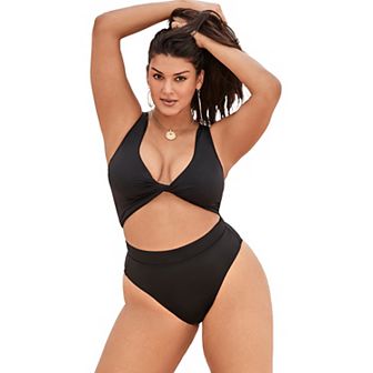 Swimsuits for All Women's Twist Front Crop Top