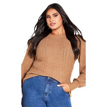 Avenue Women's Plus Size Anne Cable Sweater