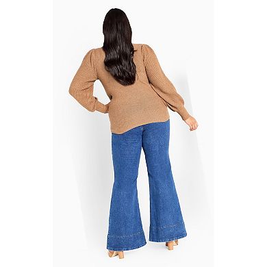 Avenue Women's Plus Size Anne Cable Sweater