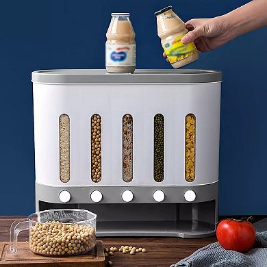 Wall Mounted Case Kitchen Dry Food Dispenser Storage