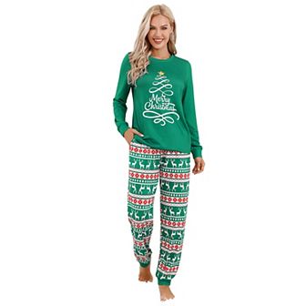 Christmas Pajamas for Women Christmas Pjs Matching Sets for Adults Holiday Xmas Sleepwear Set