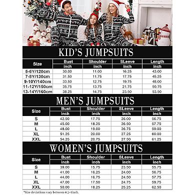 Christmas Pajamas for Women Front Zipper Round Neck Jumpsuit Fleece-Lined Matching Jammies