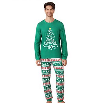 Christmas Pajamas for Men Christmas Pjs Matching Sets for Adults Holiday Xmas Sleepwear Set