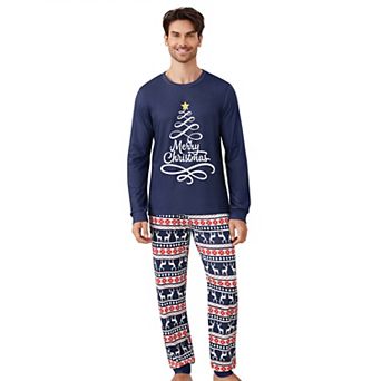 Christmas Pajamas for Men Christmas Pjs Matching Sets for Adults Holiday Xmas Sleepwear Set