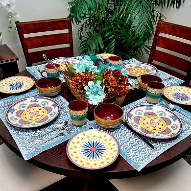 Elama Puesta De Sol 16 Piece Dinnerware Set