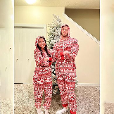 Christmas Pajamas for Women Matching Pjs Set Hoodie Zipper Christmas Onesies for Adults