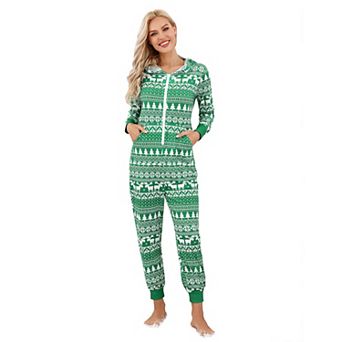 Christmas Pajamas for Women Matching Pjs Set Hoodie Zipper Christmas Onesies for Adults