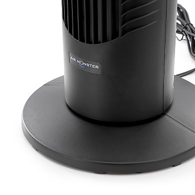 Air Monster 30 Inch 3 Speed Oscillating Tower Fan in Black