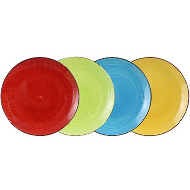 Elama Mason 12 Piece Double Bowl Stoneware Dinnerware Set in Assorted Colors