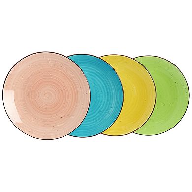 Elama Hudson 12 Piece Double Bowl Stoneware Dinnerware Set in Assorted Colors