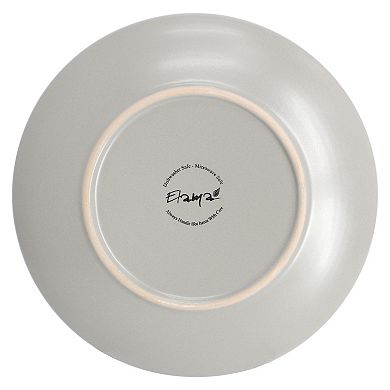 Elama Emilia 16 Piece Double Bowl Stoneware Dinnerware Set in Light Gray