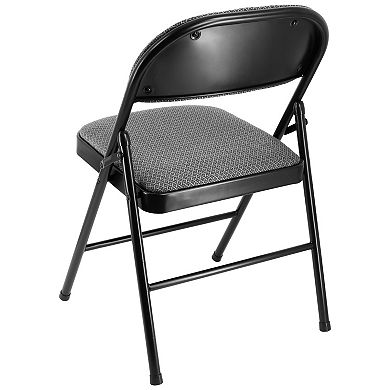 Elama 4 Piece Metal Folding Chair with Padded Seats in Gray