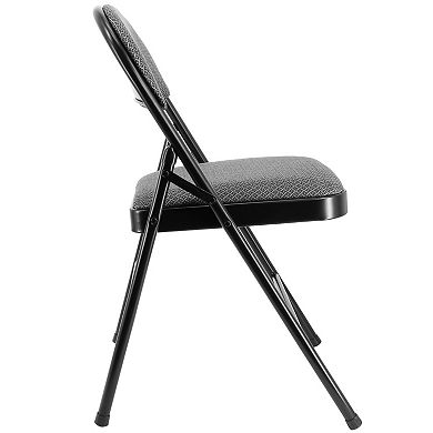 Elama 4 Piece Metal Folding Chair with Padded Seats in Gray