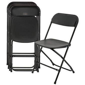 Elama 4 pc Plastic Folding Chair in Black
