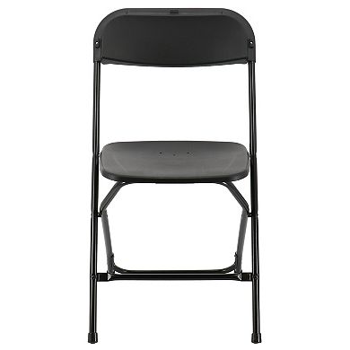 Elama 4 Piece Plastic Folding Chair in Black