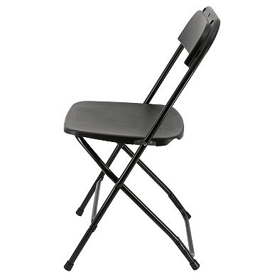 Elama 4 Piece Plastic Folding Chair in Black