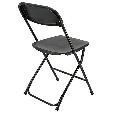 Elama 4 Piece Plastic Folding Chair in Black