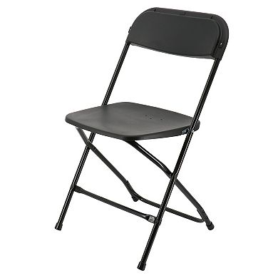 Elama 4 Piece Plastic Folding Chair in Black