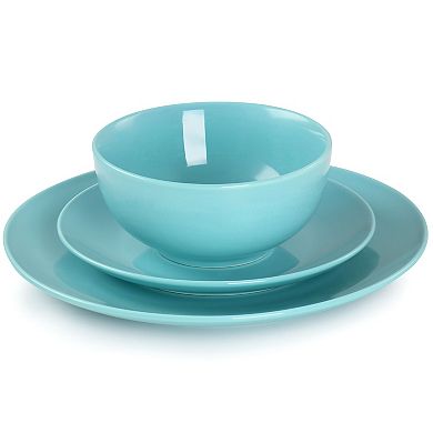 Elama Luna 18 Piece Porcelain Dinnerware Set in Blue