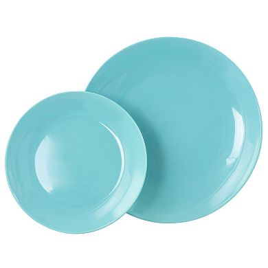 Elama Luna 18 Piece Porcelain Dinnerware Set in Blue