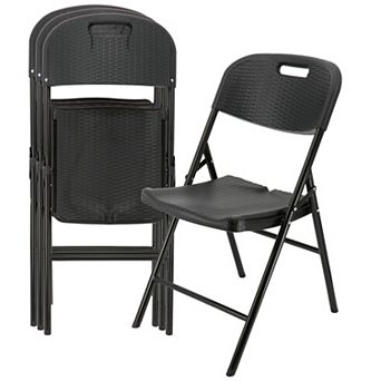 Elama 4 pc Indoor and Outdoor Rattan Folding Chair