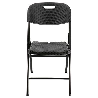 Elama 4 Piece Indoor and Outdoor Rattan Folding Chair