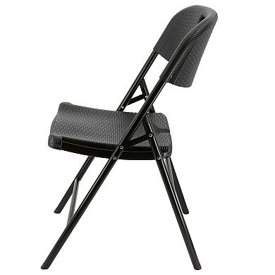 Elama 4 Piece Indoor and Outdoor Rattan Folding Chair