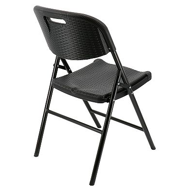 Elama 4 Piece Indoor and Outdoor Rattan Folding Chair