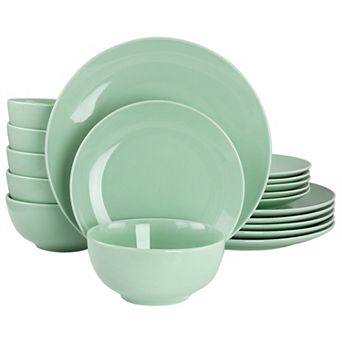 Elama Luna 18 pc Porcelain Dinnerware Set in Mint
